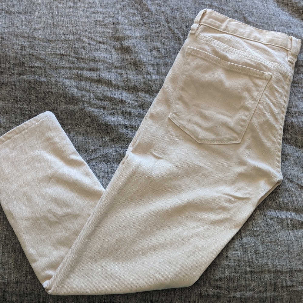 J. Crew ecru ankle length toothpick jeans